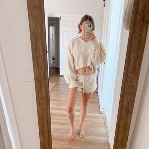 Free People Cream Sweater Set